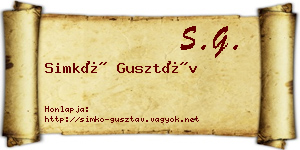Simkó Gusztáv névjegykártya